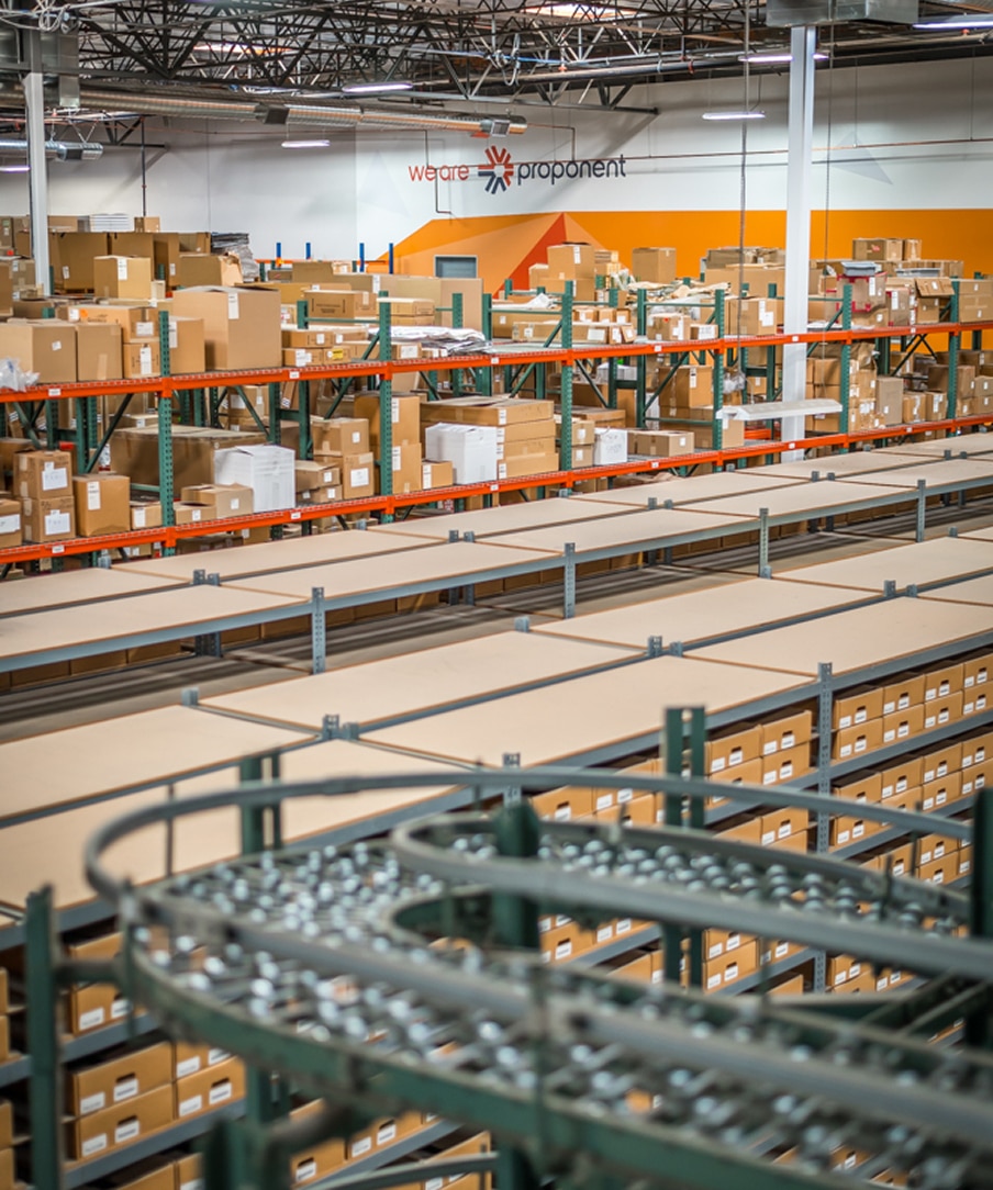 Inside of a distribution facility