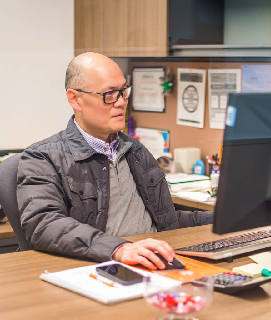 Person working at a computer