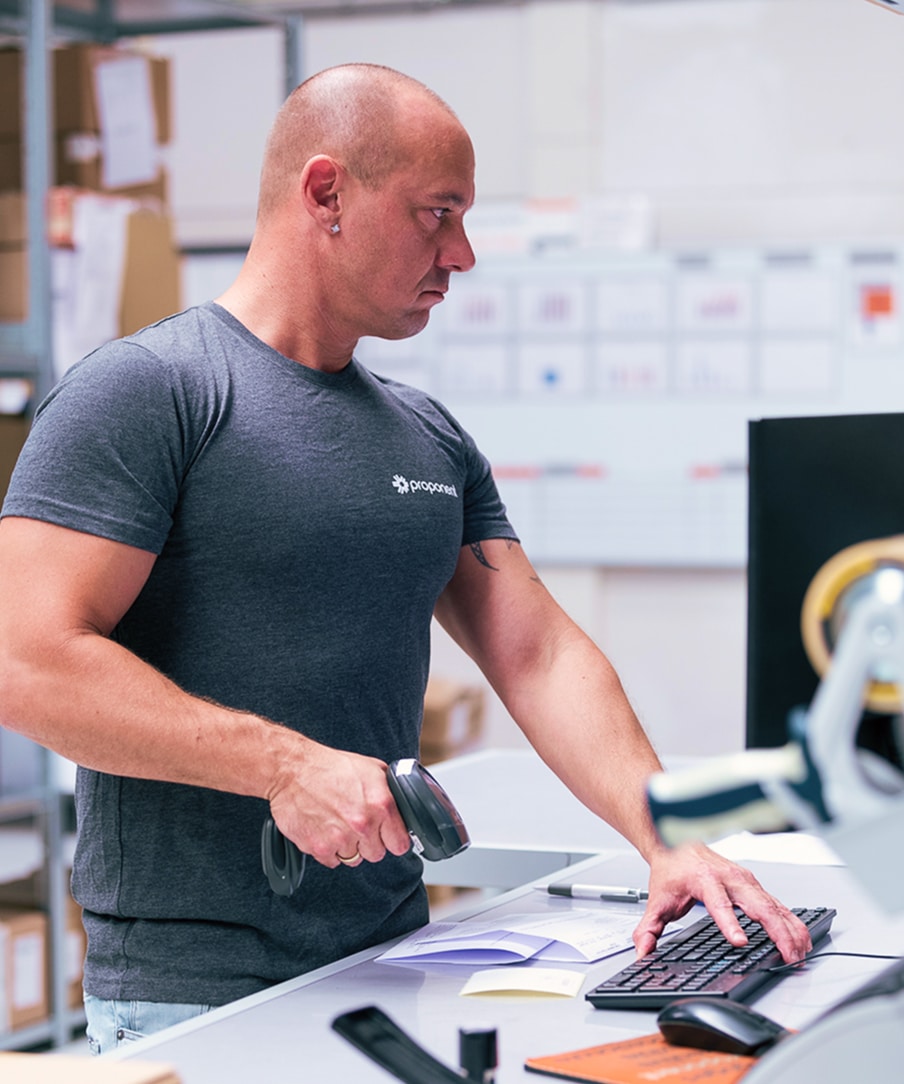 Person scanning an item